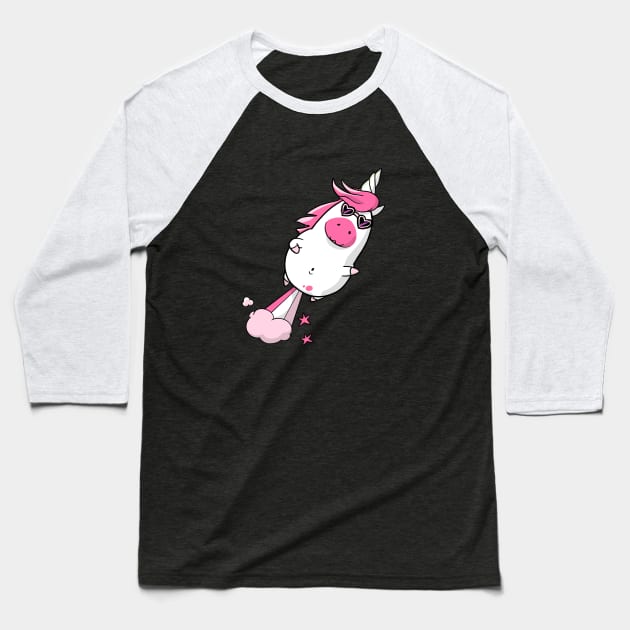 Unicorn with natural propulsion Baseball T-Shirt by TomiAx